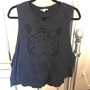 Cotton Candy black shirt with big cat mesh cut out